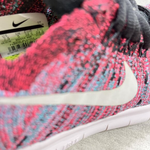 Nike Free RN Flyknit Running Shoes - Women's Size 7.5 - Red Black - Picture 10 of 10